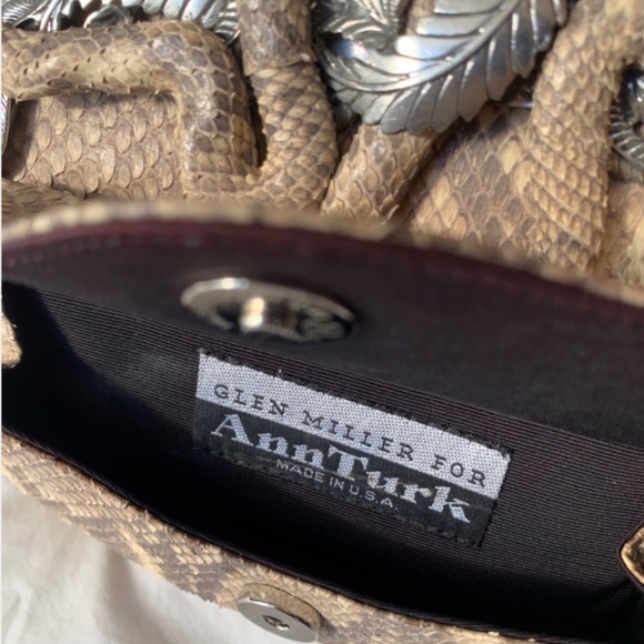 VTG RARE GLEN MILLER/ANN TURK Real Snake Skin Small Dressy Designer Ornate Purse - Picture 5 of 12